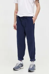 Bavlněné kalhoty Tommy Jeans tmavomodrá barva, jednoduché