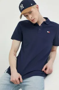 Bavlněné polo tričko Tommy Jeans tmavomodrá barva, s aplikací