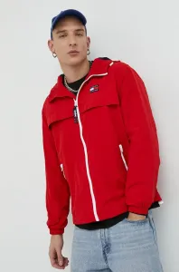 Bunda Tommy Jeans pánská, červená barva, přechodná #4118857