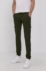Kalhoty Tommy Jeans pánské, zelená barva, přiléhavé #1955694