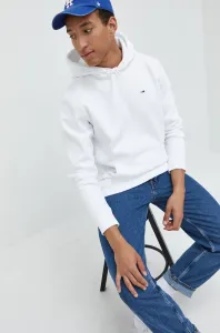 Mikina Tommy Jeans pánská, bílá barva, hladká #4524736