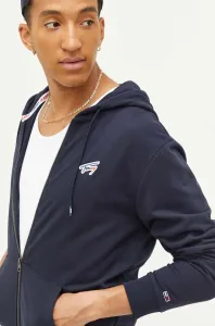 Mikina Tommy Jeans pánská, tmavomodrá barva, s kapucí, s aplikací