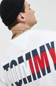 Bavlněné tričko Tommy Jeans bílá barva, s potiskem #3627814