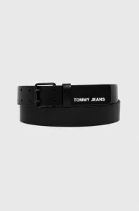 Kožený pásek Tommy Jeans pánský, černá barva #5658199