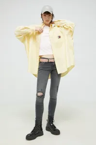 Košile Tommy Jeans žlutá barva, relaxed, s klasickým límcem