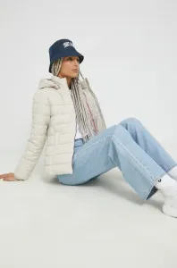 Bunda Tommy Jeans dámská, béžová barva, zimní #2028268