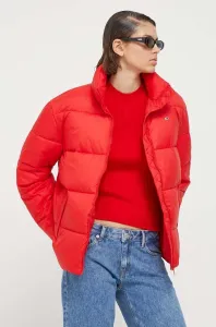 Bunda Tommy Jeans dámská, červená barva, zimní #5956915
