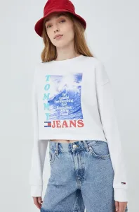 Mikina Tommy Jeans dámská, bílá barva, s potiskem #4496927