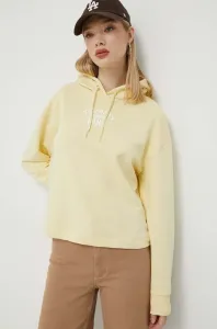 Mikina Tommy Jeans dámská, žlutá barva, s kapucí, s potiskem #5912086