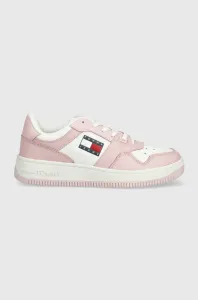 Sneakers boty Tommy Jeans RETRO BASKET WMN růžová barva, EN0EN02102