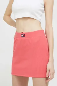Sukně Tommy Jeans růžová barva, mini