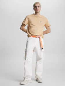 Tommy Jeans pánské béžové triko SIGNATURE  - M (AB4)