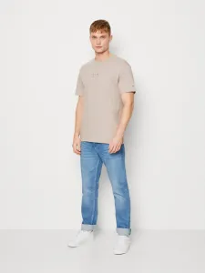 Tommy Jeans pánské béžové triko SIGNATURE - XL (RAZ)