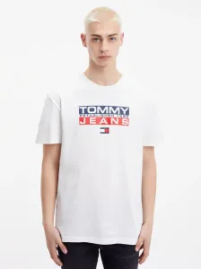 Tommy Jeans pánské bílé tričko Athletic - L (YBR)