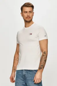 Tommy Jeans pánské bílé tričko CHEST LOGO - XL (YBR)