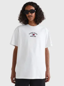 Tommy Jeans pánské bílé tričko - L (YBR) #1423267