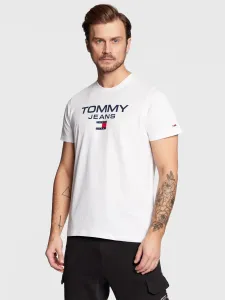 Tommy Jeans pánské bílé tričko - L (YBR) #4540498