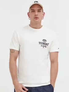 Tommy Jeans pánské bílé tričko - XL (YBH) #5620499