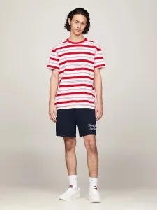 Tommy Jeans pánské bílo-červené tričko - L (XNL)