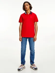 Tommy Jeans pánské červené polo triko - M (XNL) #1411533