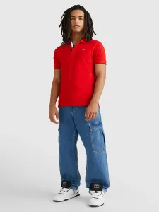 Tommy Jeans pánské červené polo triko - XL (XNL) #3801164