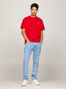 Tommy Jeans pánské červené tričko - L (XNL) #5955836