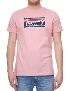 Tommy Jeans pánské růžové tričko - M (TH9) #1420176