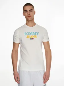 Tommy Jeans pánské smetanové tričko - XL (YBH)