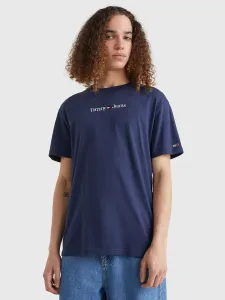 Bavlněné tričko Tommy Jeans tmavomodrá barva, s aplikací #1423219