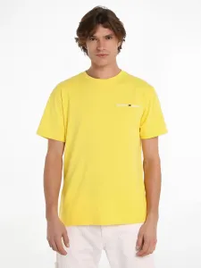 Tommy Jeans pánské žluté tričko - L (ZGQ)