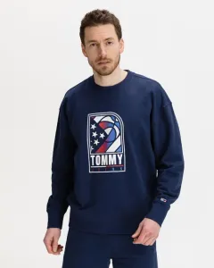 Tommy Jeans Basketball Logo Mikina Modrá