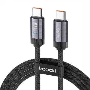 Kabel USB-C na USB-C Toocki, 1m, PD 100W (šedý)