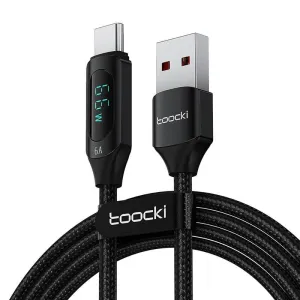 Kabel USB-C Toocki, 1 m, 66 W (černý) #5422958
