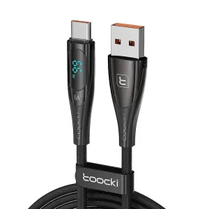 Kabel USB-C Toocki, 1 m, 66 W (černý)