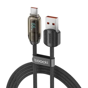 Kabel USB-C Toocki, 1 m, 66 W (černý)