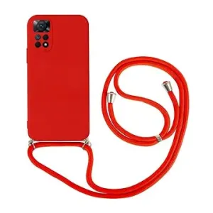 TopQ Kryt Xiaomi Redmi Note 11 Pro červený se šňůrkou 91382