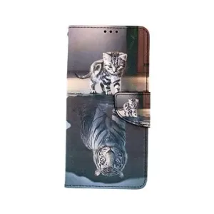 TopQ Pouzdro Samsung A12 knížkové Tygr 57130