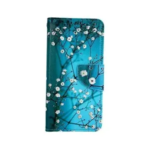 TopQ Pouzdro Samsung A20e knížkové Modré s květy 42945