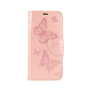 TopQ iPhone 12 mini knížkové Butterfly růžové světlé 62557