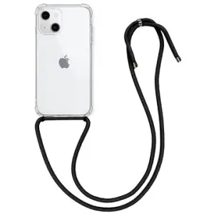 TopQ iPhone 13 mini silikon s černou šňůrkou průhledný 67293