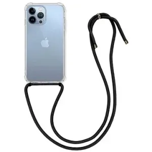 TopQ iPhone 13 Pro Max silikon s černou šňůrkou průhledný 67295