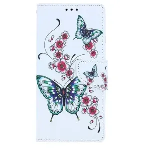 TopQ iPhone SE 2020 knížkové Motýlci s květinou 54694