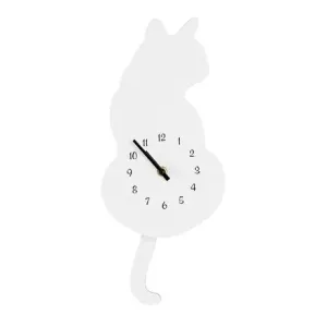 TORO Nástěnné hodiny bílá kočka 40cm