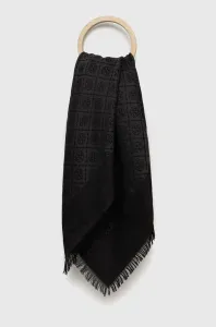 Hedvábný šátek Tory Burch černá barva