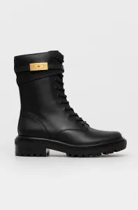Kožené kotníkové boty Tory Burch dámské, černá barva, na platformě #3658545