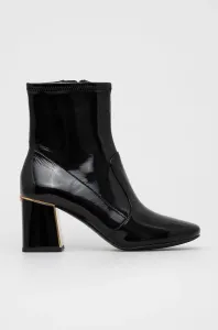 Kožené kotníkové boty Tory Burch dámské, černá barva, na podpatku #5795870