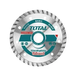 Total-Tools kotouč diamantový řezný, Turbo, suché i mokré řezání, 115 mm