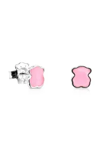 Tous Stříbrné medvídkové náušnice s růžovým křemenem Icon Color 815433610
