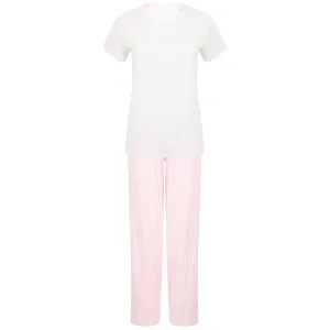 Towel City Dětské dlouhé bavlněné pyžamo v setu - Bílá / růžová | 11-13 let #3799058