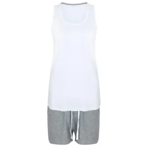 Towel City Dámské krátké pyžamo v setu - Bíla / šedý melír | M #3799089